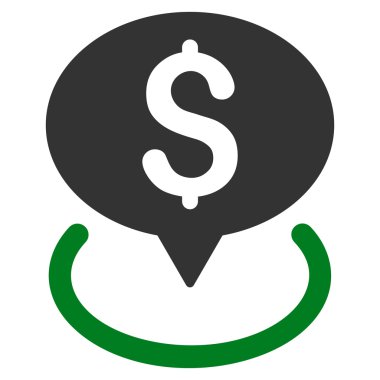 Banka yer düz vektör simgesi