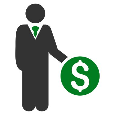 Bankacı düz vektör simgesi