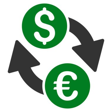 Euro dolar Satım düz vektör simgesi