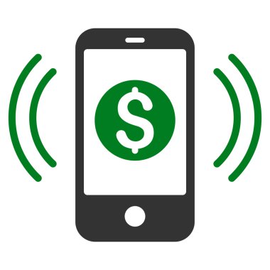 Ödeme telefon yüzük düz vektör simgesi