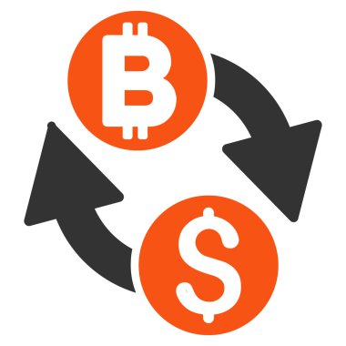 Doları Bitcoin Exchange düz vektör simgesi