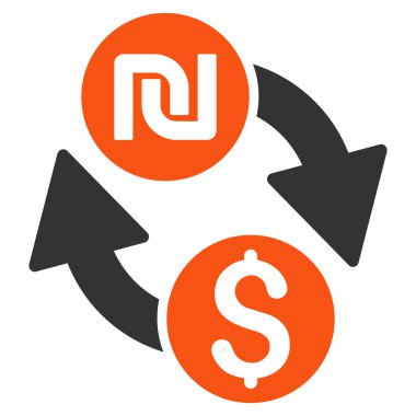 Doları şekel Exchange düz vektör simgesi