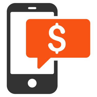 Para telefon Sms düz vektör simgesi