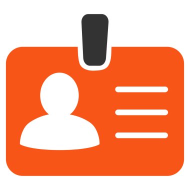 Kişi rozet düz vektör simgesi