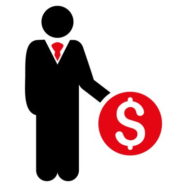 Bankacı düz vektör simgesi