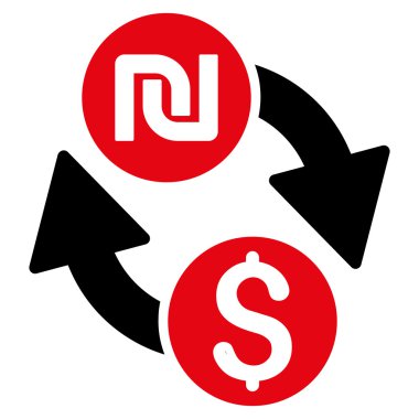 Doları şekel Exchange düz vektör simgesi