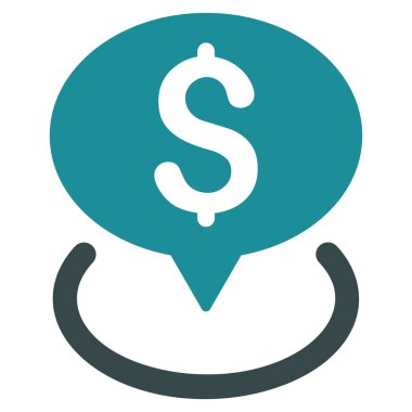 Banka yer düz vektör simgesi