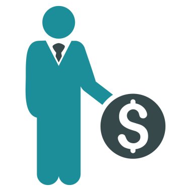 Bankacı düz vektör simgesi