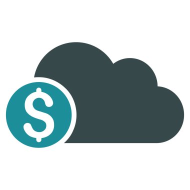 Bulut düz vektör simge bankacılık