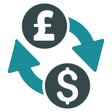 Doları Lirası Döviz düz vektör simgesi