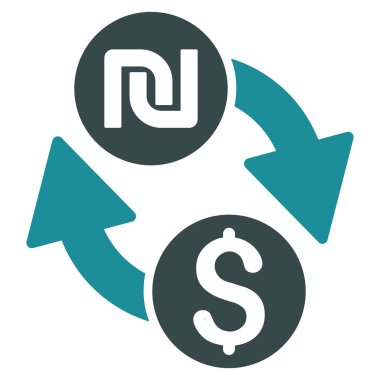 Doları şekel Exchange düz vektör simgesi