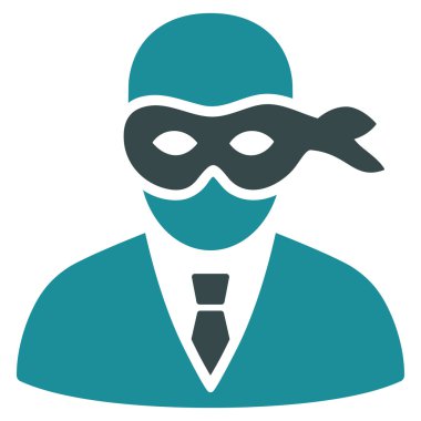 Maskeli hırsız düz vektör simgesi