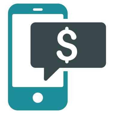 Para telefon Sms düz vektör simgesi