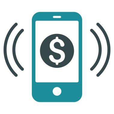 Ödeme telefon yüzük düz vektör simgesi