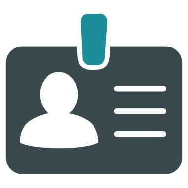 Kişi rozet düz vektör simgesi