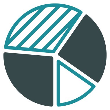 Pasta grafiği düz vektör simgesi