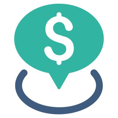 Banka yer düz vektör simgesi