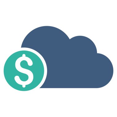 Bulut düz vektör simge bankacılık