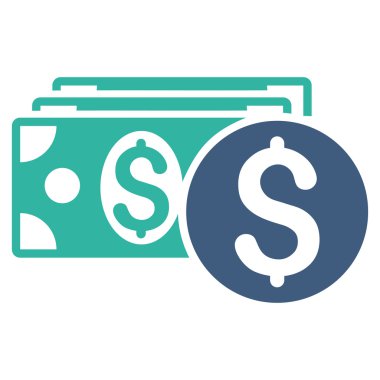 Doları nakit düz vektör simgesi