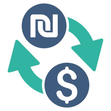 Doları şekel Exchange düz vektör simgesi