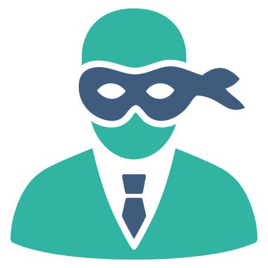 Maskeli hırsız düz vektör simgesi