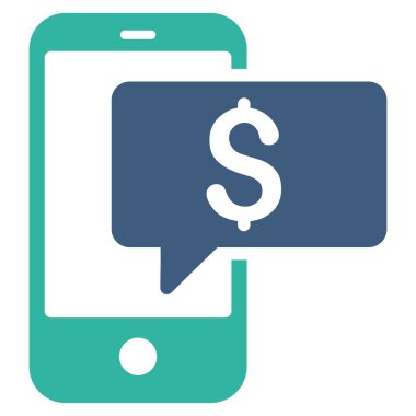 Para telefon Sms düz vektör simgesi