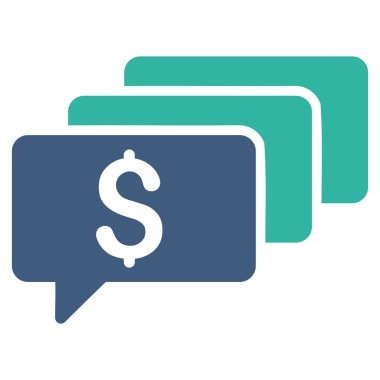 Para iletileri düz vektör simgesi