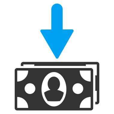 Banknot gelir düz vektör simgesi