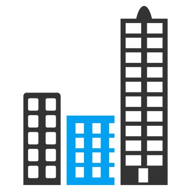 Şehir düz vektör simgesi