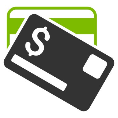 Kredi kartları düz vektör simgesi