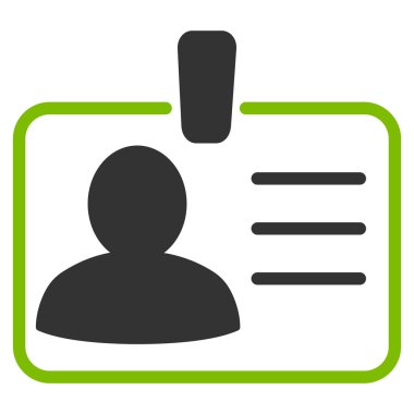 Kişisel rozet düz vektör simgesi