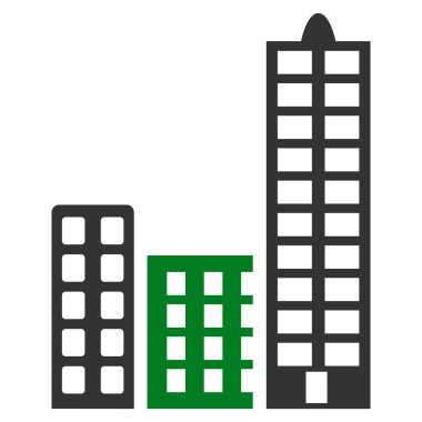 Şehir düz vektör simgesi