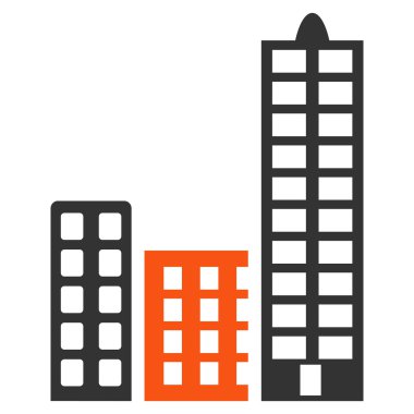 Şehir düz vektör simgesi