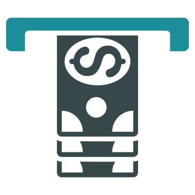 Banknot düz vektör simge çekilme