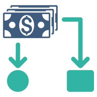 Nakit akışı düz vektör simgesi