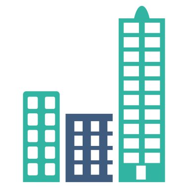 Şehir düz vektör simgesi