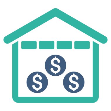 Para depo düz vektör simgesi