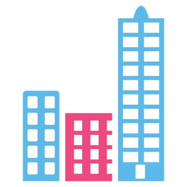 Şehir düz vektör simgesi