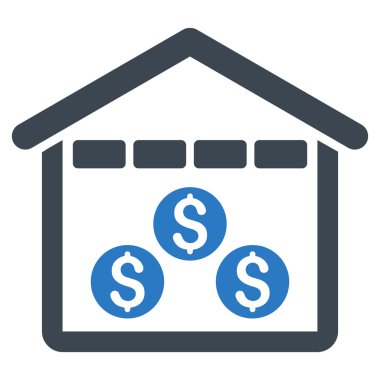 Para depo düz vektör simgesi