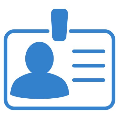 Kişisel rozet düz vektör simgesi