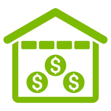 Para depo düz vektör simgesi