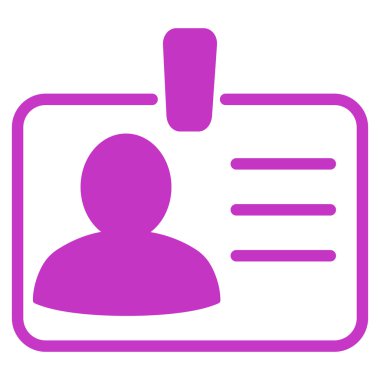 Kişisel rozet düz vektör simgesi