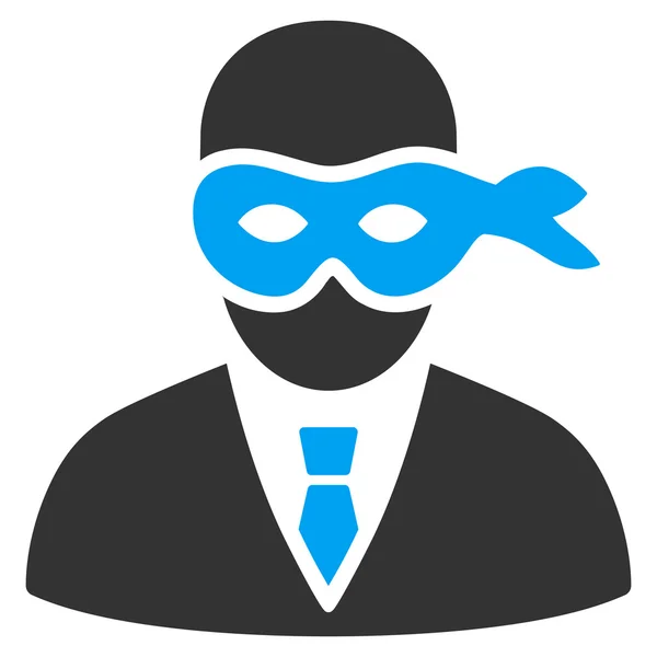 Maskovaný zloděj plochý vektorové ikony — Stockový vektor