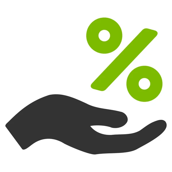 Porcentaje de oferta mano plana Vector icono — Vector de stock
