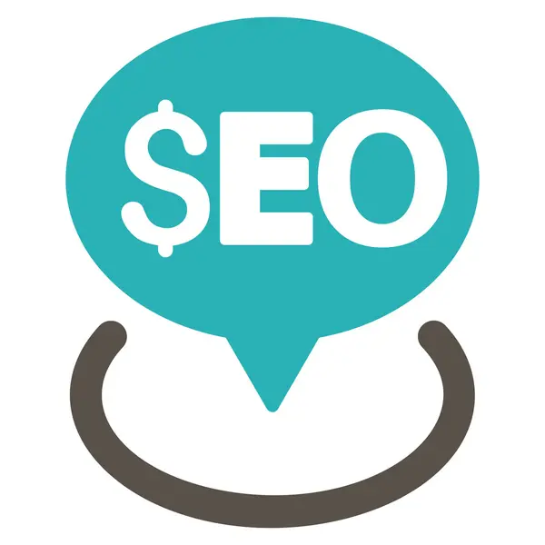 Ícone de vetor plano Seo Geotargeting — Vetor de Stock