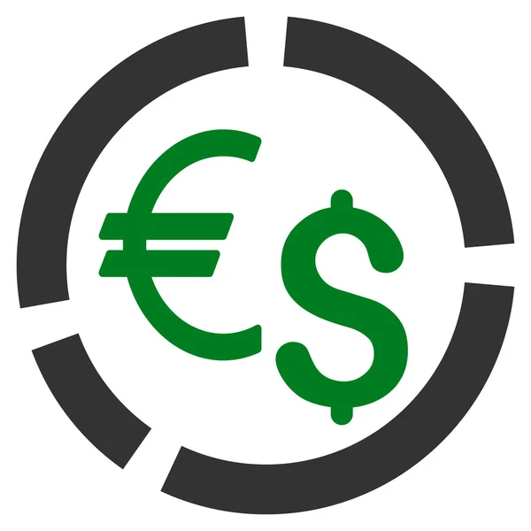 Waluty diagramu płaskie wektor ikona — Wektor stockowy