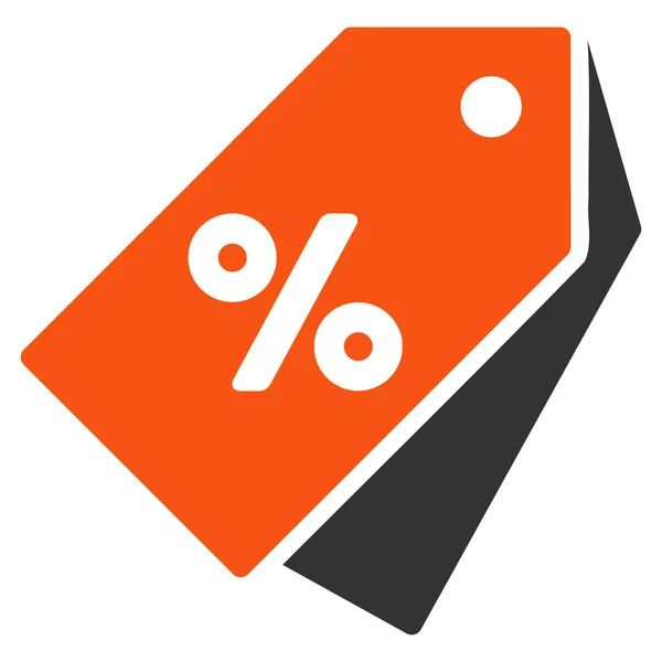 Prozent Rabatt Tags flache Vektor-Symbol — Stockvektor