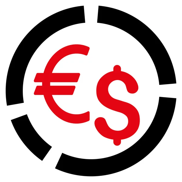 Waluty diagramu płaskie wektor ikona — Wektor stockowy