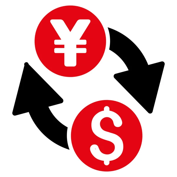 Dolar Yen wymiany płaskie wektor ikona — Wektor stockowy