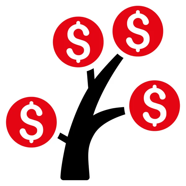 Geld Baum flache Vektor-Symbol — Stockvektor